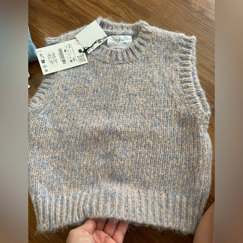 Zara kids pink purple Sweater Vest